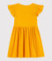 Robe manches courtes en coton et lin enfant fille jaune TEHONI