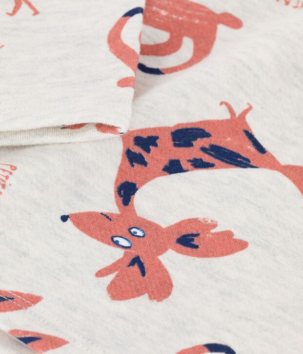 Sweatshirt imprim&eacute; animaux en molleton b&eacute;b&eacute; beige/multicouleur