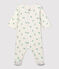 Bodyjama bébé en coton biologique blanc MARSHMALLOW/ HERBIER