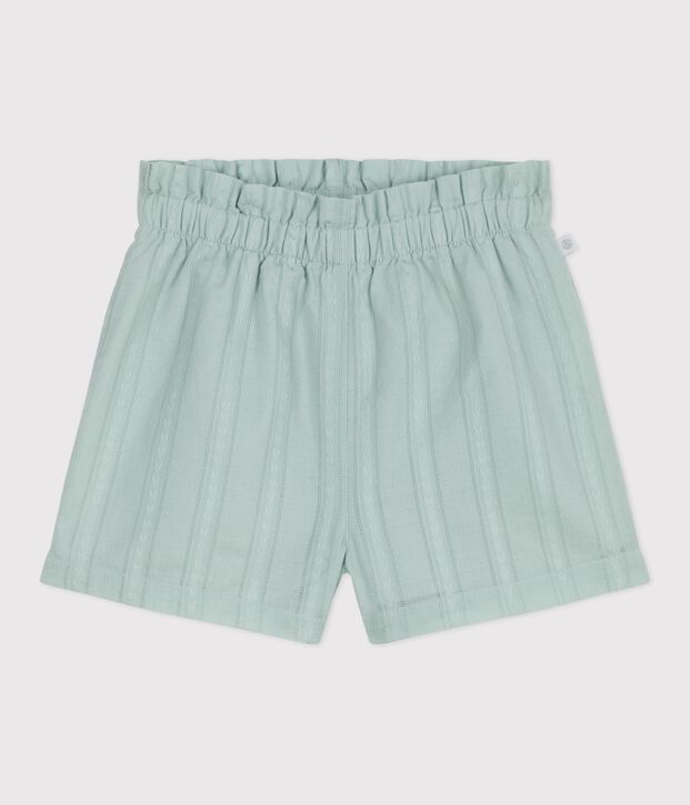 Short b&eacute;b&eacute; en coton uni vert