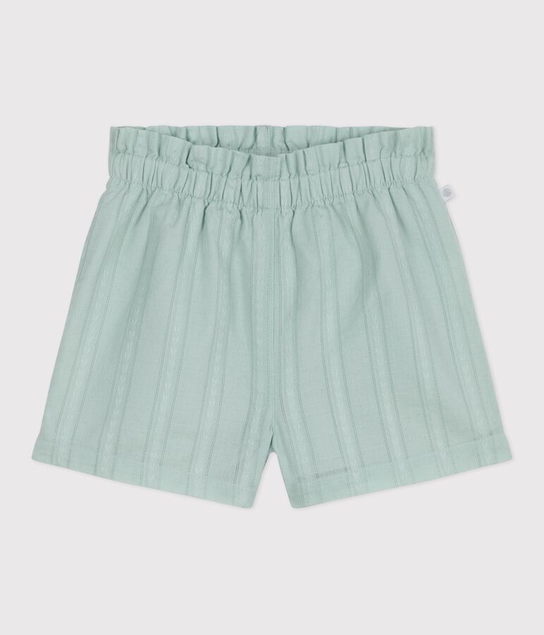 Short b&eacute;b&eacute; en coton uni bleu