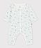 Pyjama b&eacute;b&eacute; sans pieds en coton imprim&eacute; renards blanc/bleu