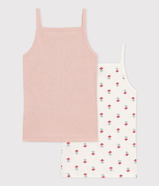 Lot de 2 chemises à bretelles fleurs en coton petite fille variante 1