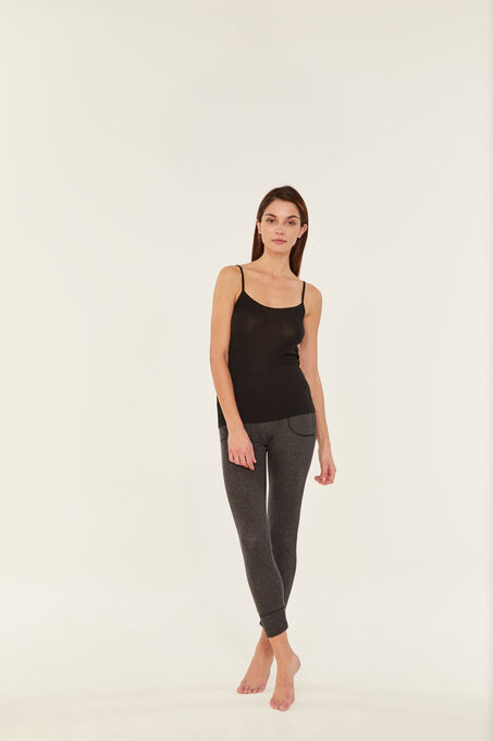 Caleçon long femme en tubique extrafin gris CITY CHINE