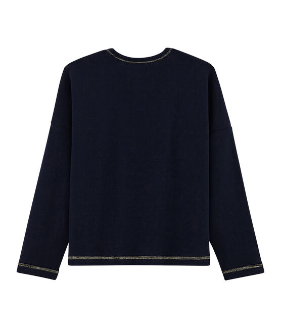 T-shirt met opdruk meisjes blauw SMOKING