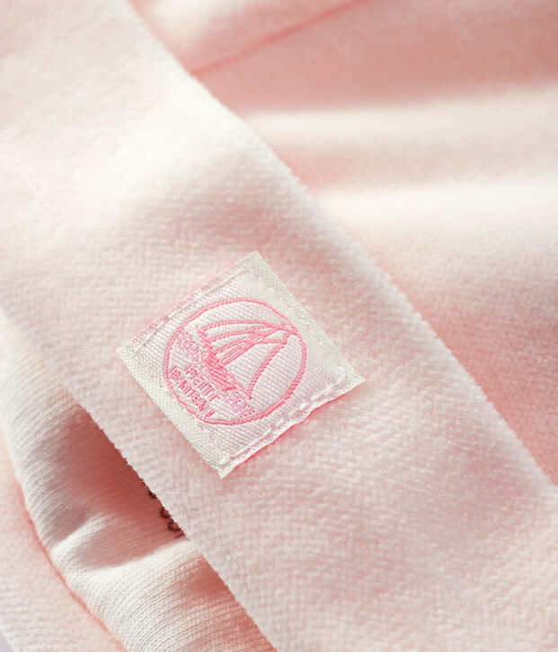 Bonnet naissance b&eacute;b&eacute; en velours de coton biologique rose clair