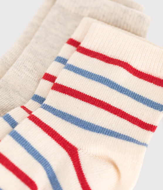 Set van 2 paar katoenen babysokken met strepen variante 1
