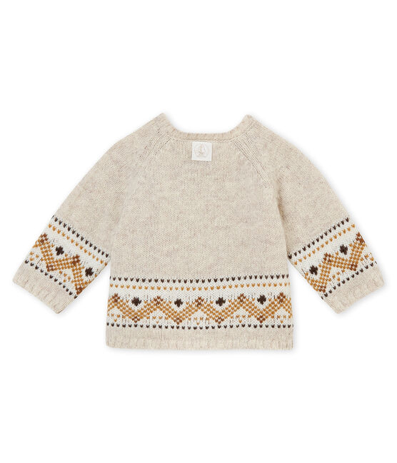 Cardigan tricot jacquard bébé garçon beige CREAMY CHINE