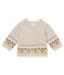 Cardigan tricot jacquard bébé garçon beige CREAMY CHINE