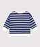 Sweatshirt bébé en molleton rayé CHALOUPE/ MARSHMALLOW