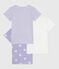 Setje met katoenen T-shirts met korte mouw en hartjesprint voor kinderen variante 1