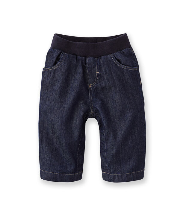 Pantalon b&eacute;b&eacute; en jean doubl&eacute; bleu