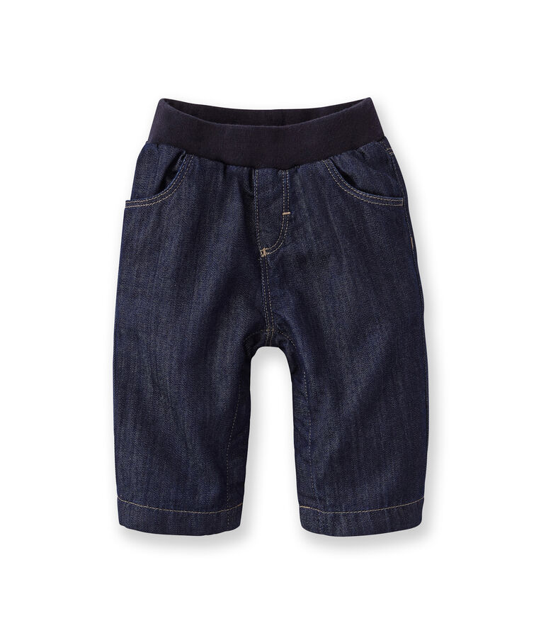 Gevoerde jeansbroek voor baby's blauw JEAN