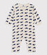 Pyjama bébé sans pieds  en coton baleines marines