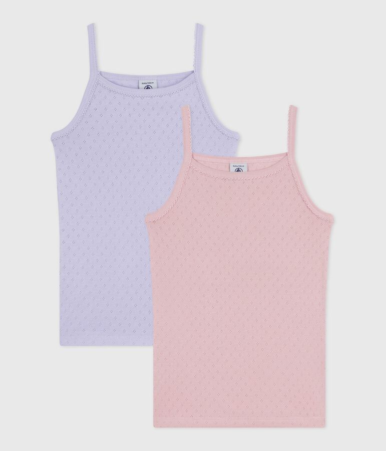 Lot de chemises &agrave; bretelles enfant en coton ajour&eacute; multicouleur