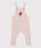 Salopette longue bébé garçon en tricot laine, nylon et alpaga. rose FLEUR