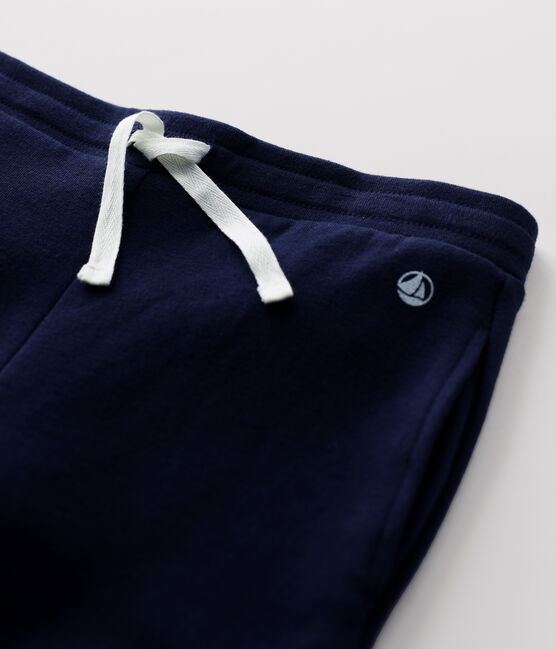 Pantalon confortable en coton enfant fille bleu SMOKING