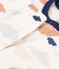 Jongens/meisjespyjama met wolkenprint in molton wit MARSHMALLOW/wit MULTICO