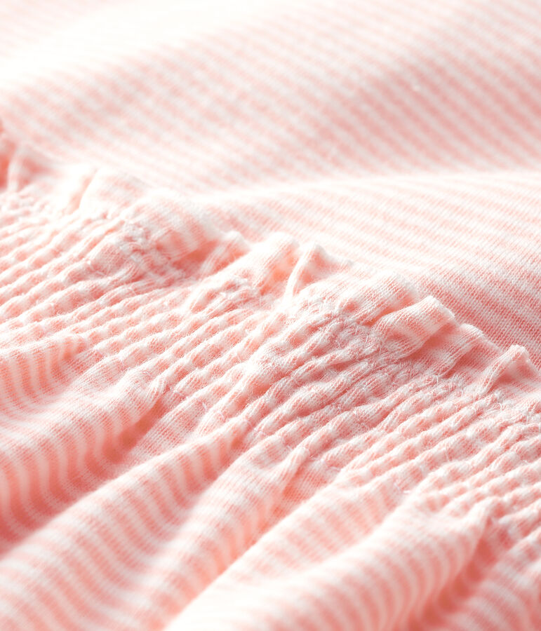 Robe milleraies b&eacute;b&eacute; fille rose/blanc