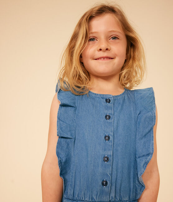 Playsuit voor meisjes blauw DENIM CLAIR