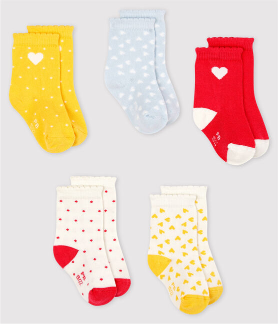 Set van 5 paar sokken met motiefje voor baby meisje variante 1