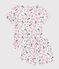 Pyjama short enfant en coton imprimé Paris blanc MARSHMALLOW/blanc MULTICO
