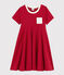 Jersey jurk met korte mouwen voor meisjes rood TERKUIT