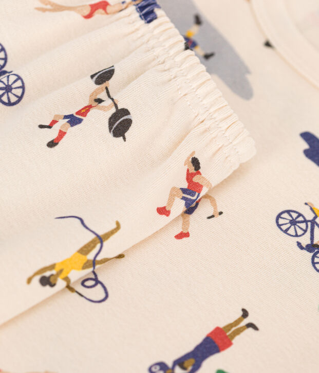 Pyjama short en coton imprim&eacute; multi sports enfant &eacute;cru/multicouleur