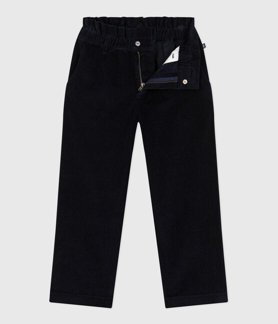Effen fluwelen broek voor kinderen blauw SMOKING