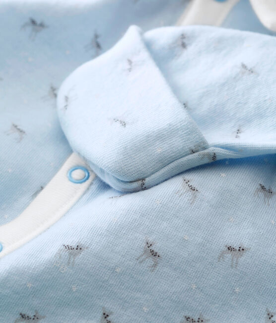 Combisac bébé garçon en tubique imprimé bleu FRAICHEUR/blanc MULTICO