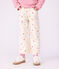 Pantalon wide leg enfant en coton &eacute;cru/multicouleur