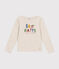 T-shirt met lange mouwen van ribstof voor meisjes beige MONTELIMAR CHINE