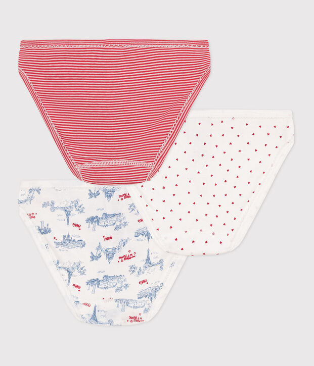 Lot de 3 culottes enfant en coton imprim&eacute; Paris multicouleur