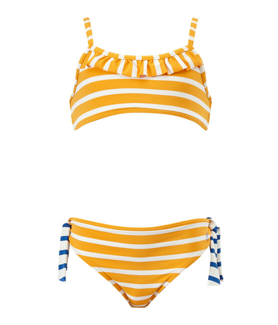 Maillot de bain fille 2 pièces orange FUSION/blanc MARSHMALLOW