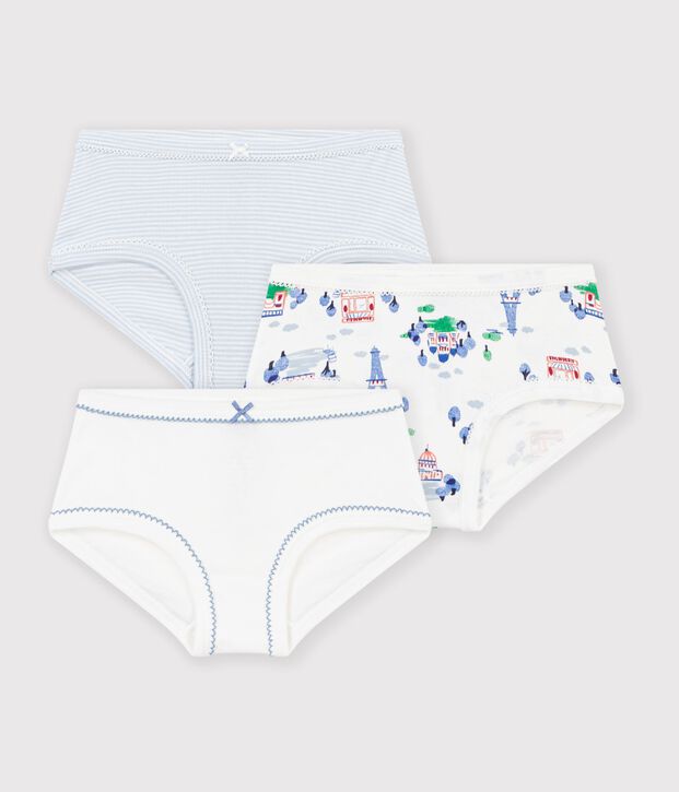 Set van katoenen slips met hoge taille en print van Parijs voor kinderen multicouleur
