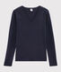 T-shirt col V iconique en coton Femme