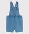 Salopette courte bébé en denim léger bleu DENIM CLAIR