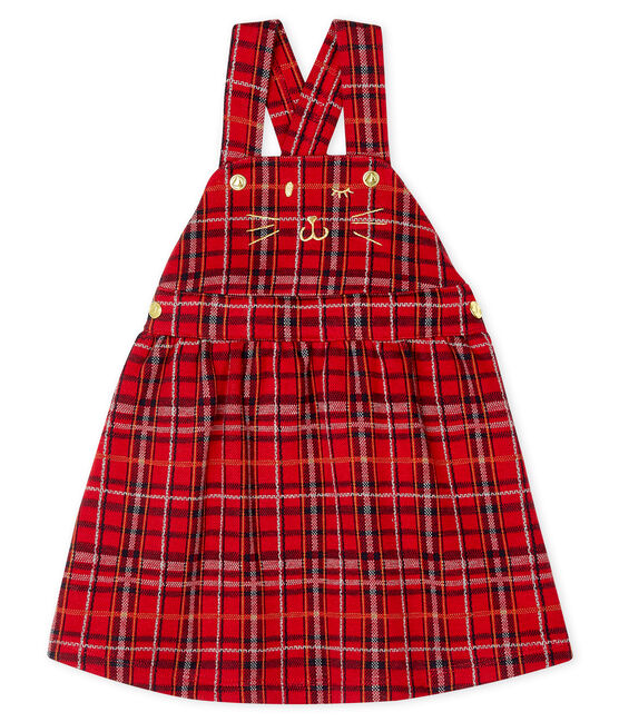 Robe salopette à carreaux bébé fille rouge TERKUIT/blanc MULTICO CN