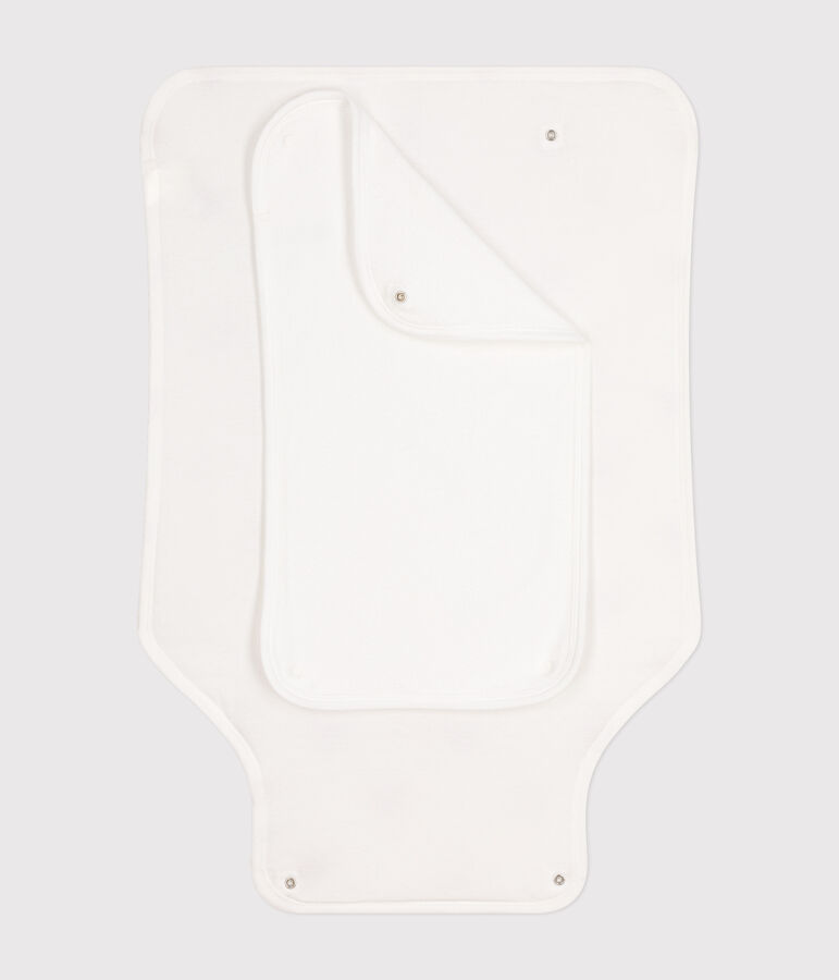 Tapis &agrave; langer en coton b&eacute;b&eacute; blanc/rouge