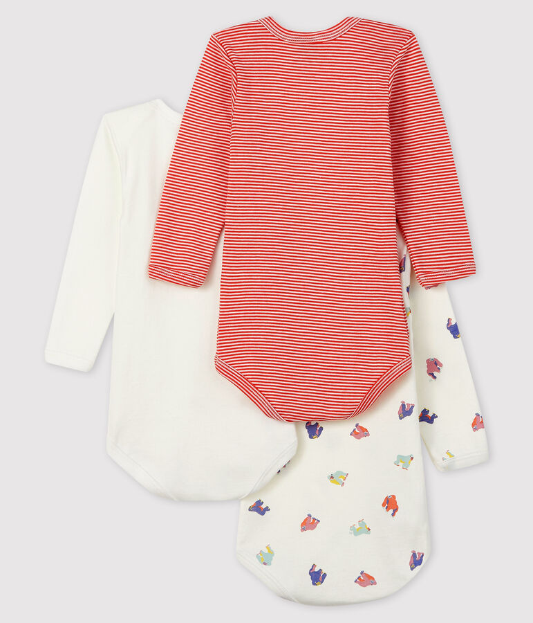 Lot de 3 bodies manches longues b&eacute;b&eacute; gar&ccedil;on multicouleur