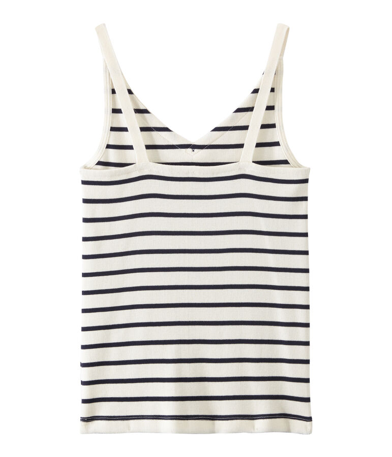 Hemdjes 100 jaar comfort vrouw wit/blauw