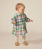 Robe manches longues en gaze de coton bébé blanc AVALANCHE/ MULTICO
