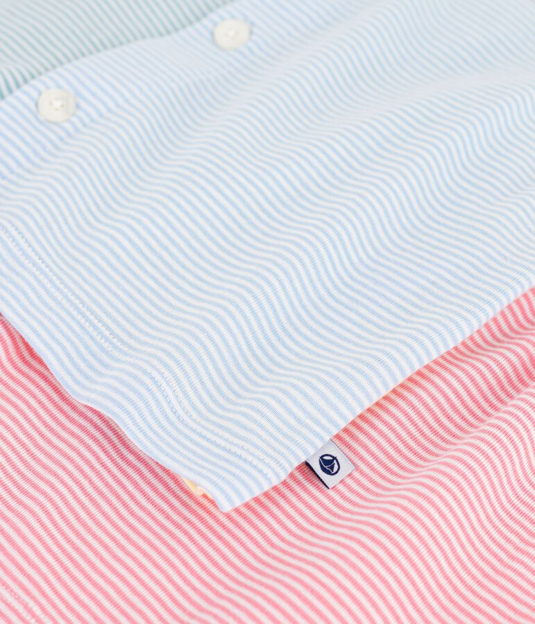 Korte geknoopte pyjama van katoen met streepjes wit/multicouleur