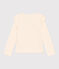 Tee-shirt manches longues en coton enfant fille écru AVALANCHE