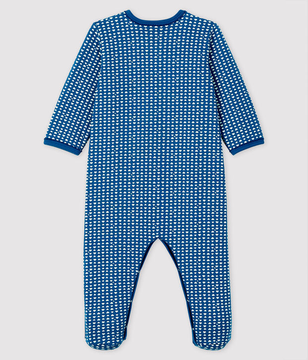 Dors-bien bleu b&eacute;b&eacute; fille en tubique bleu/blanc