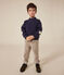 Sweatshirt in warme fleece voor jongens blauw SMOKING