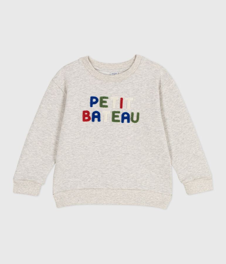 Sweatshirt enfant mixte en coton gris