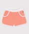 Short enfant en coton éponge uni orange ABRICOT
