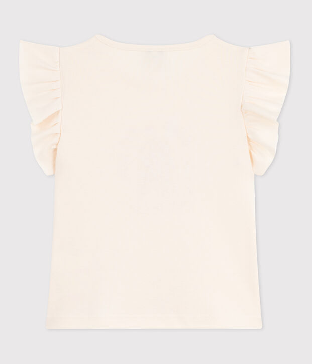 Tee-shirt enfant en coton manches courtes imprim&eacute; &eacute;cru
