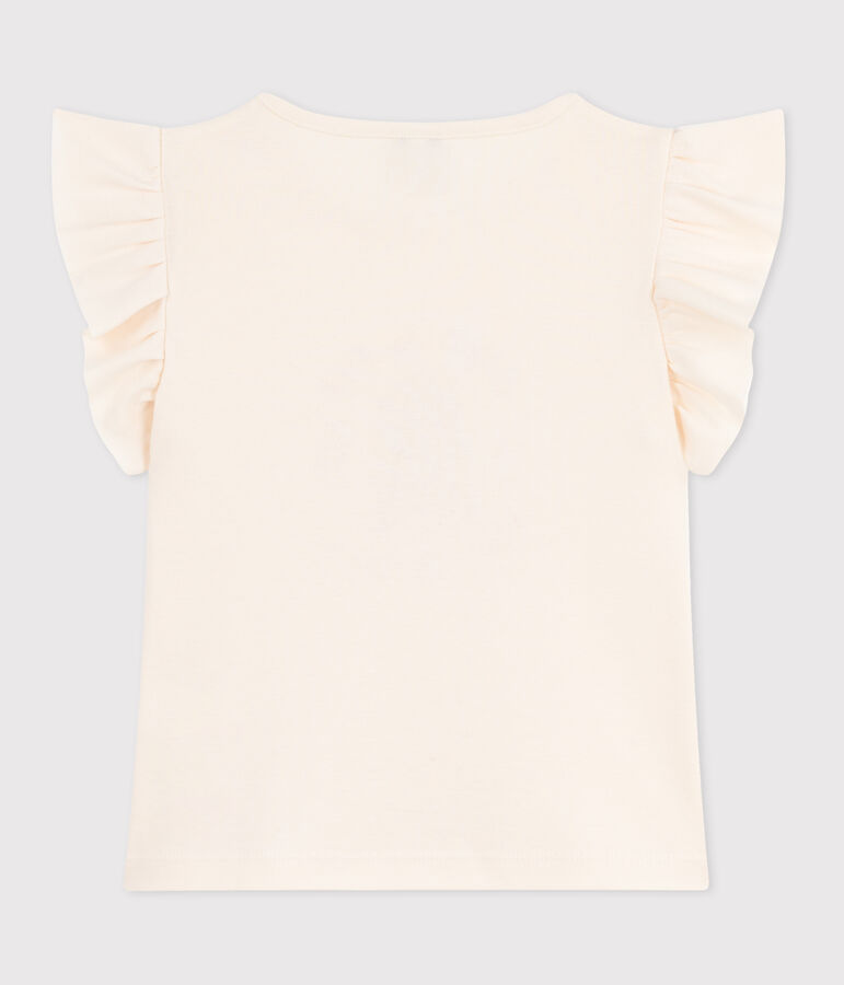 Teeshirt enfant en coton manches courtes imprim&eacute; &eacute;cru